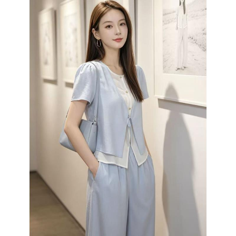 Slim Short Sleeve Two-Piece Se - Women Fashion Over The Years ulasan dan harga
