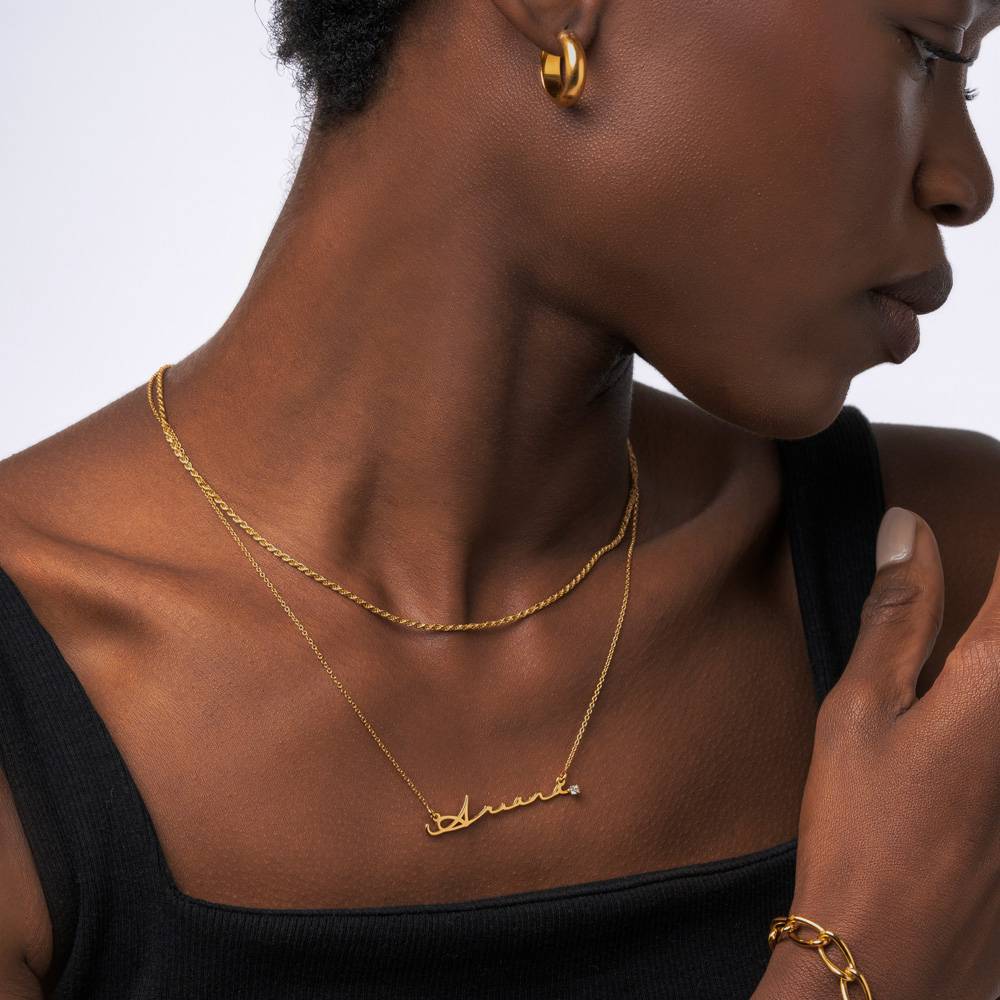 NAME NECKLACE WITH DIAMOND - G - Women Fashion Names ulasan dan harga