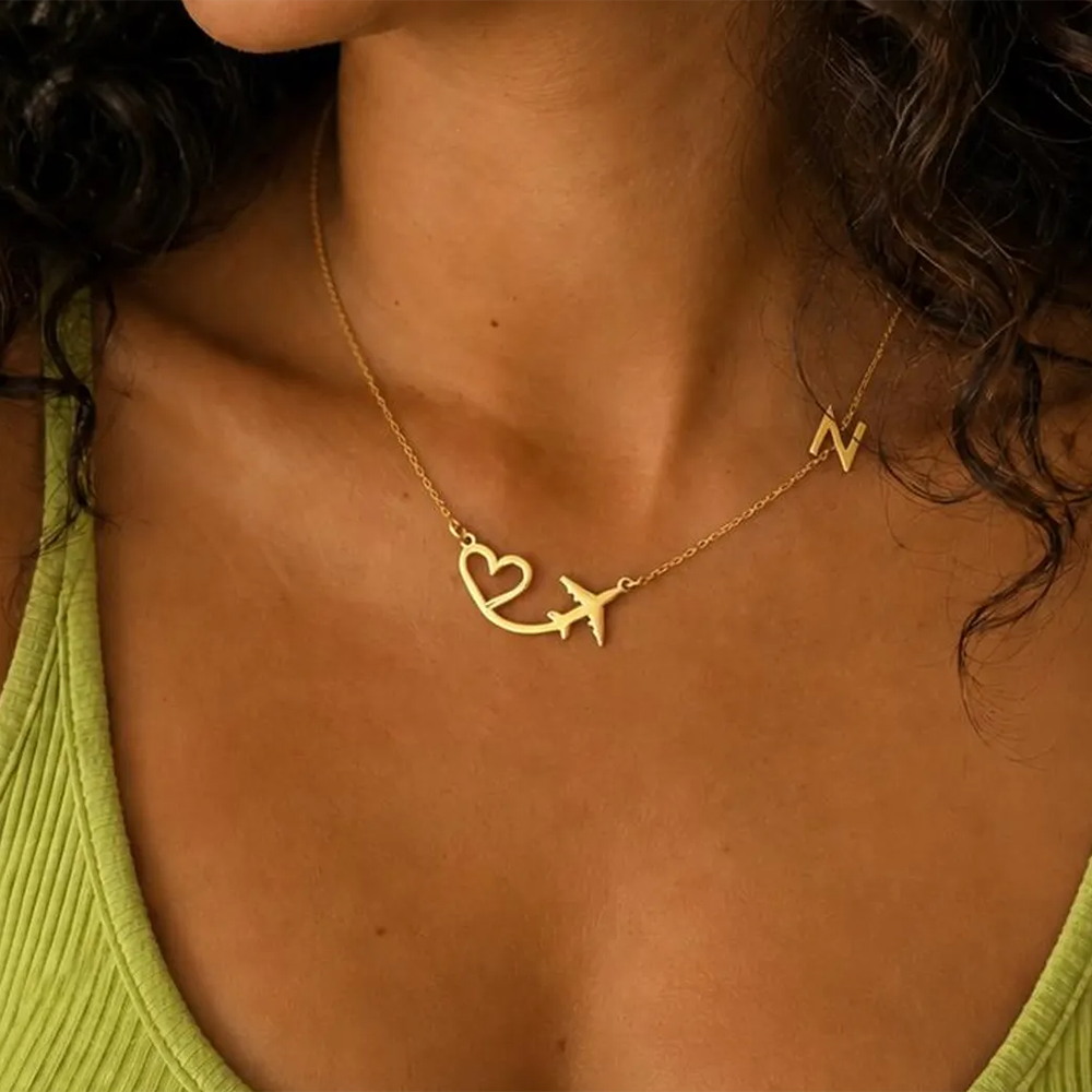 Personalized Heart Airplane In - Women Fashion Names ulasan dan harga
