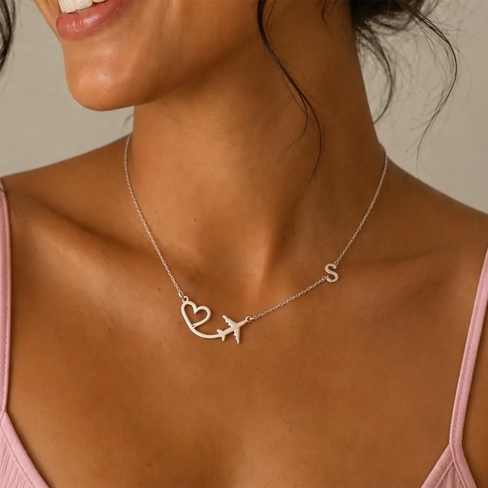 Personalized Heart Airplane In - Women Fashion Names ulasan dan harga