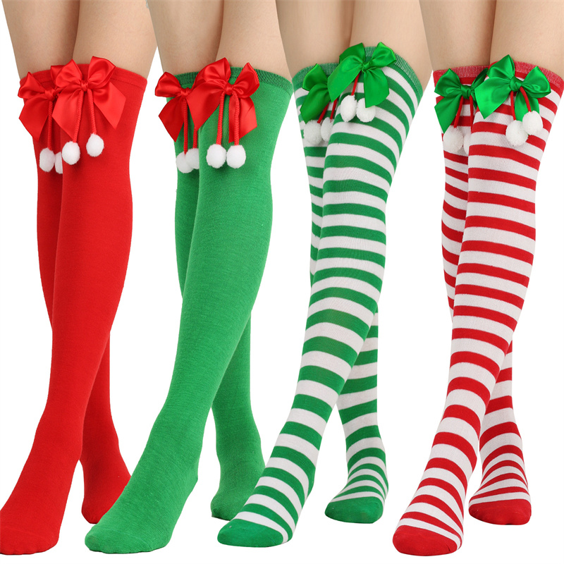 Christmas Bow Tie Knit Socks a - Women Fashion Over The Years ulasan dan harga