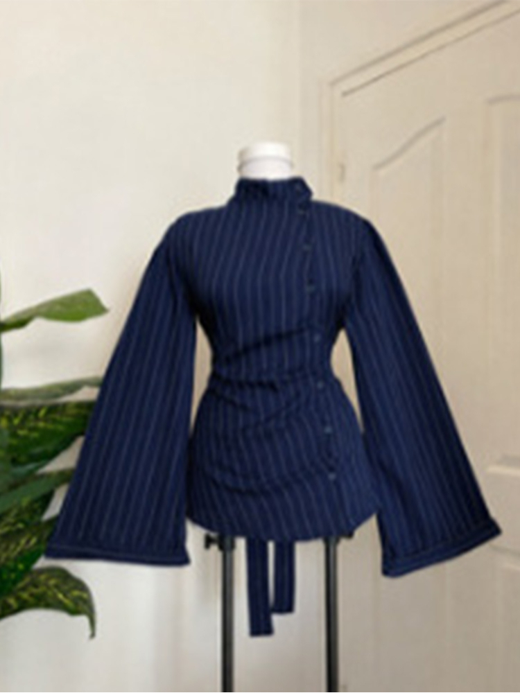Women Long Sleeve Top Vertical - Women Fashion Necktie ulasan dan harga