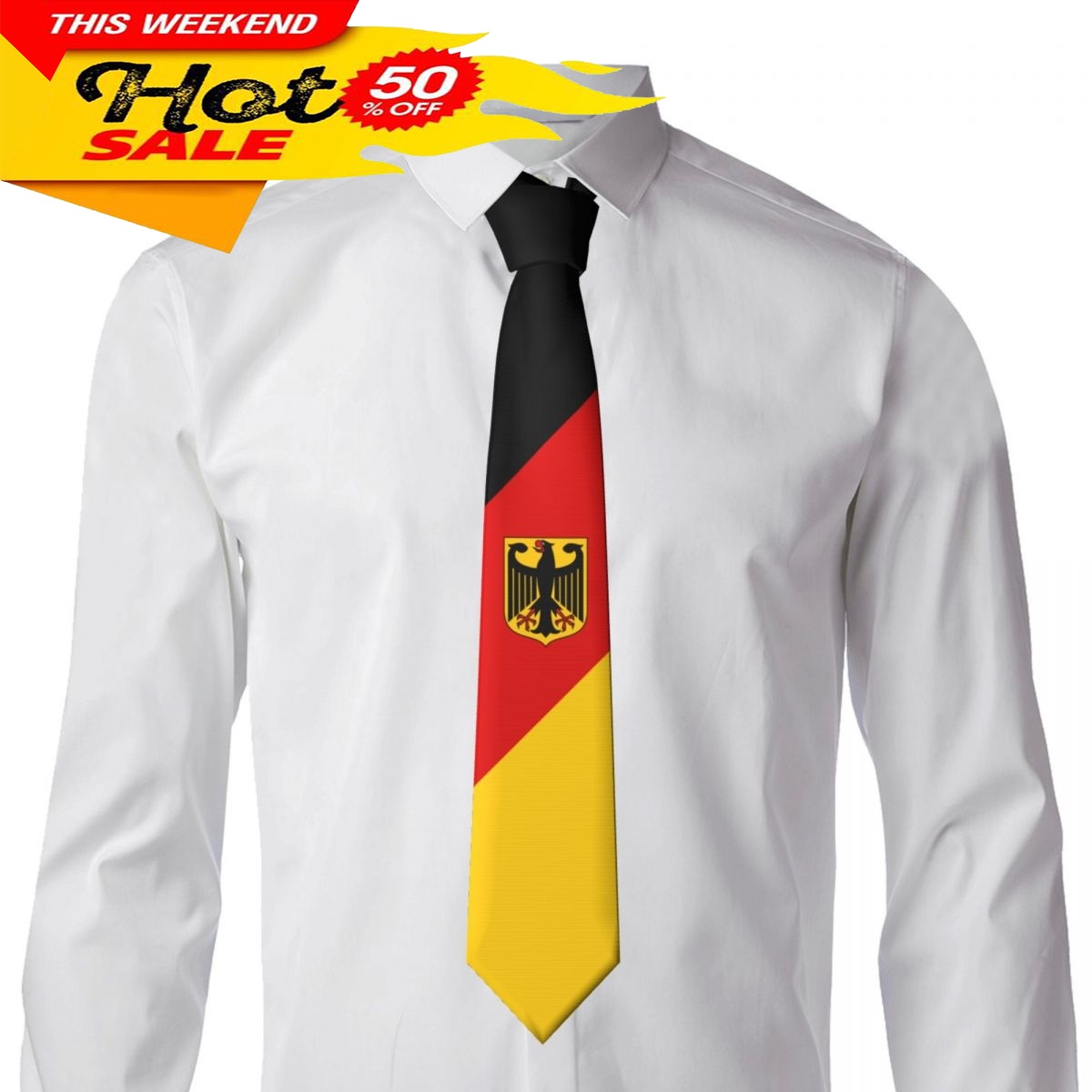 Germany Flag Tie Emblem Neckti - Women Fashion Necktie ulasan dan harga