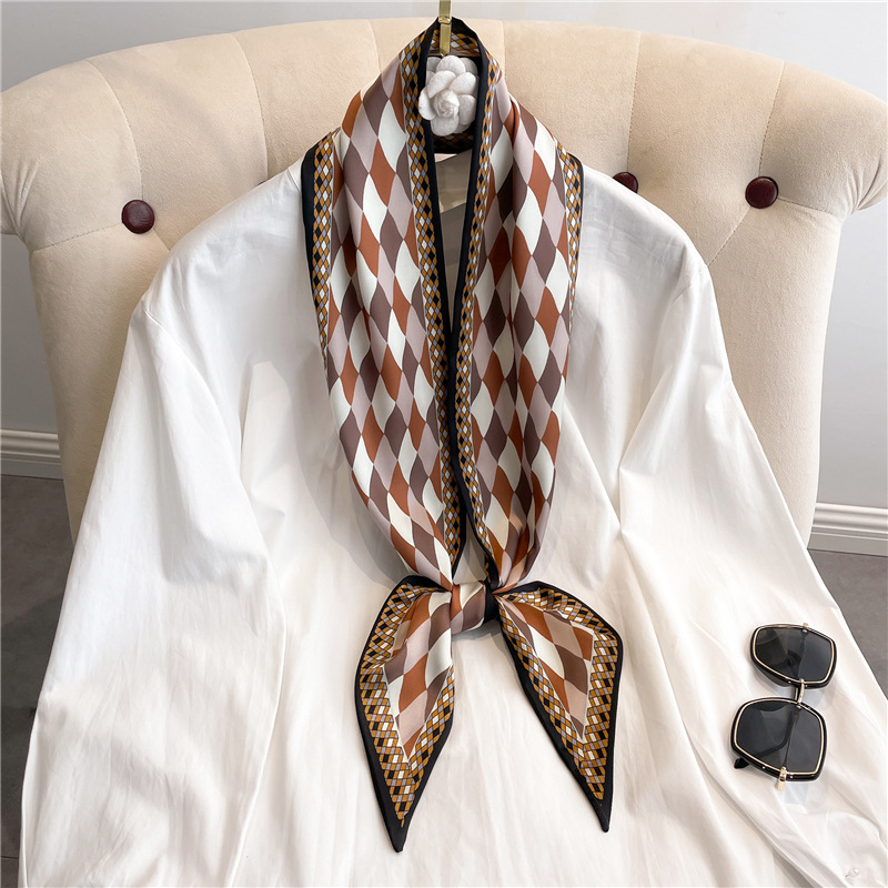Fashion Print Long Silk Scarf  - Women Fashion Necktie ulasan dan harga