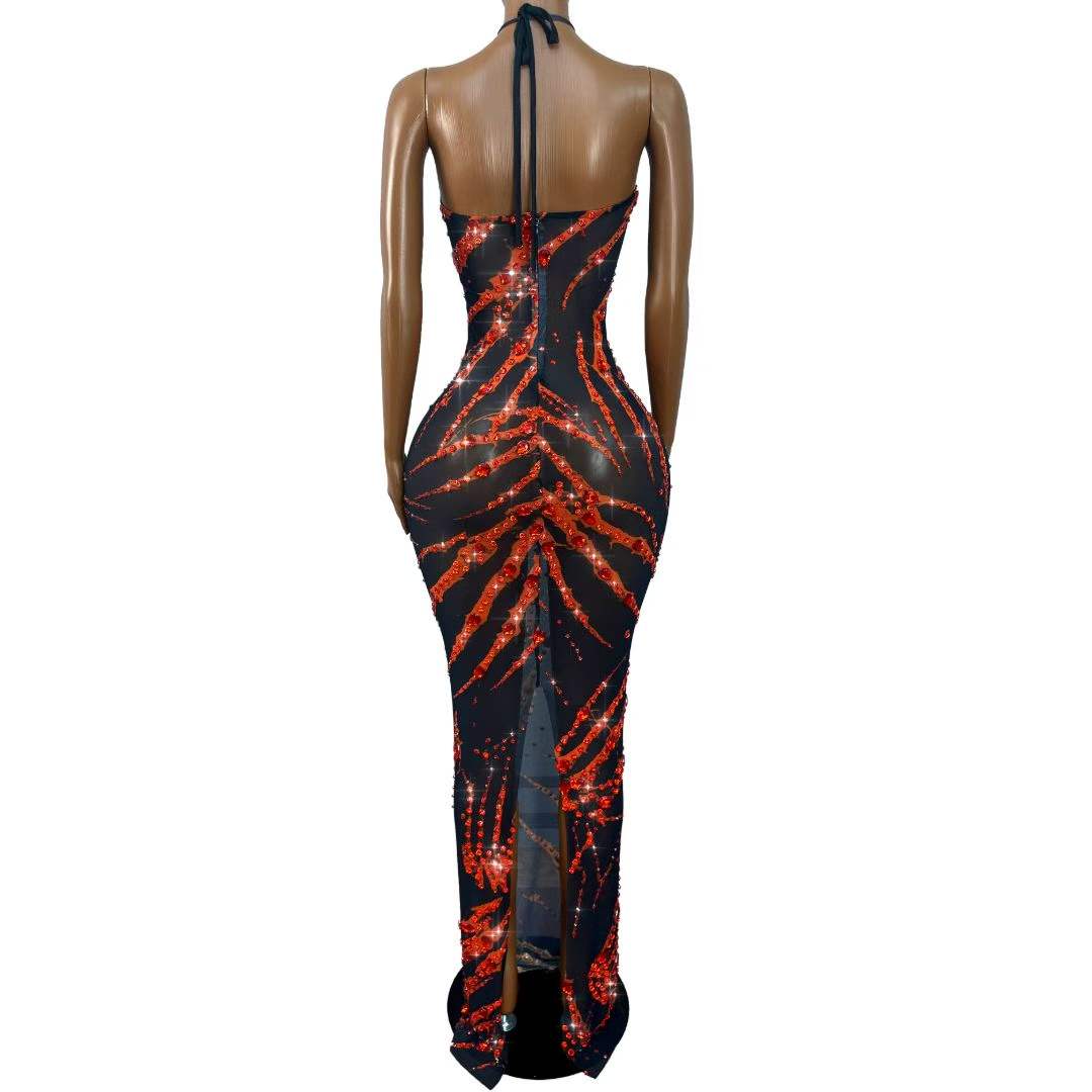 Sexy Shining Rhinestones Mesh  - Women Fashion Photoshoot ulasan dan harga