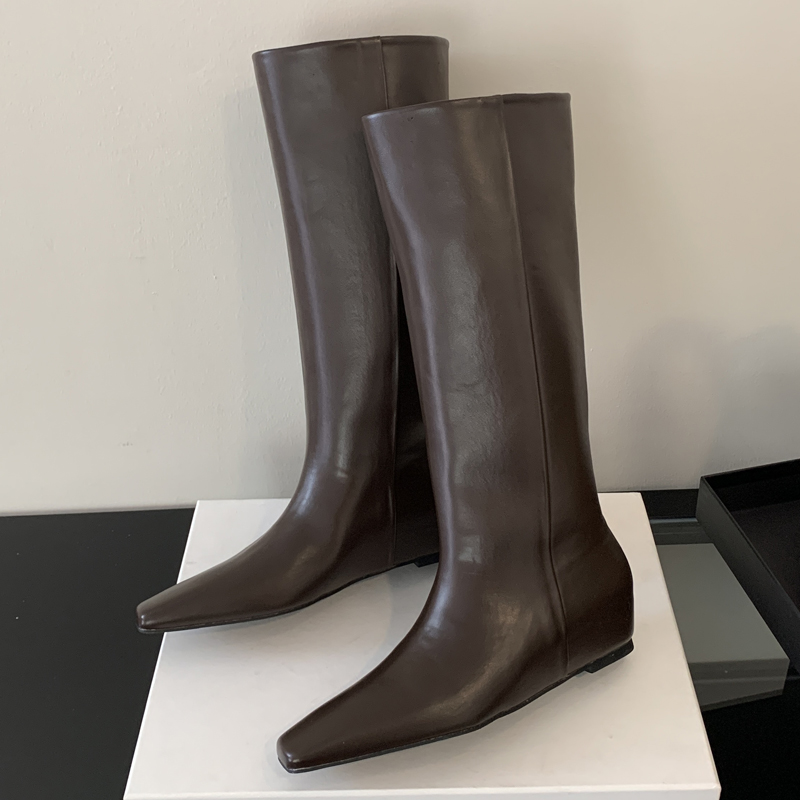 Eilyken Soft Leather Pointed T - Women'S Fashion Knee High Boots ulasan dan harga