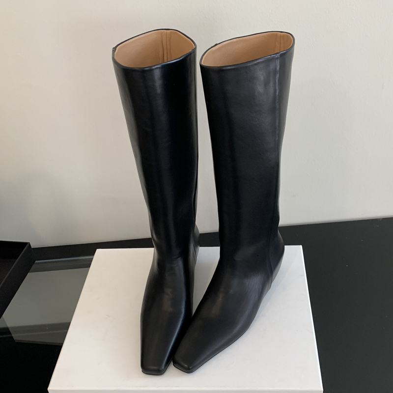 Eilyken Soft Leather Pointed T - Women'S Fashion Knee High Boots ulasan dan harga