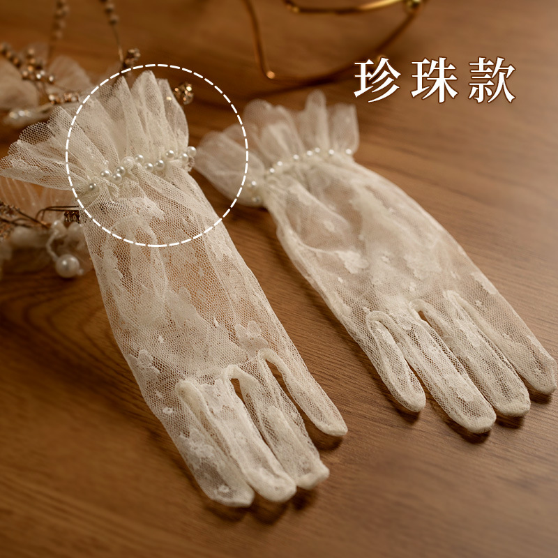 Gloves Vintage Lace Bow Short  - Women Fashion Photoshoot ulasan dan harga