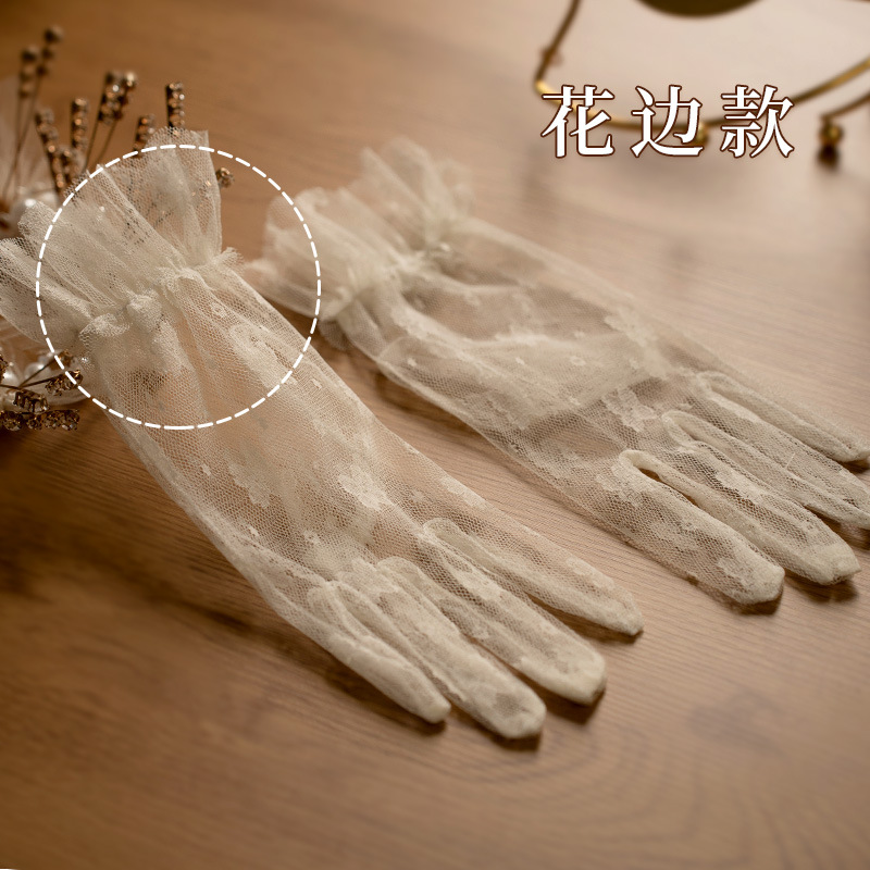 Gloves Vintage Lace Bow Short  - Women Fashion Photoshoot ulasan dan harga