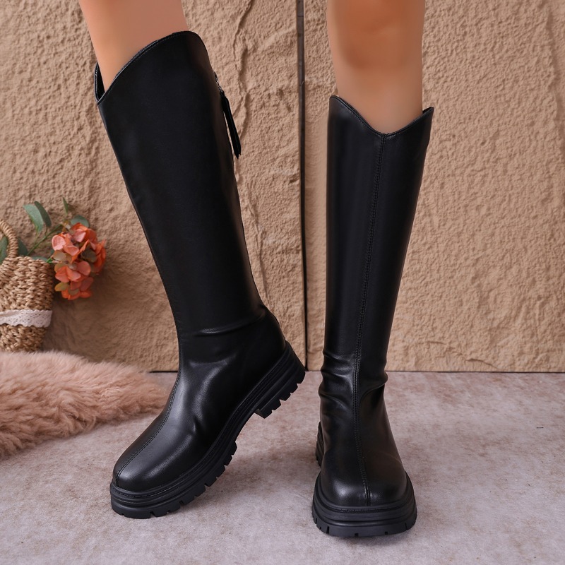 Chunky Platform Black Knee Hig - Women'S Fashion Knee High Boots ulasan dan harga